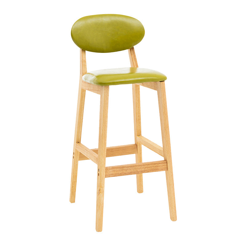 Modern Armless Backrest Counter Stool Wood Living Room Bar Stool with Cushion Light Green 1 Piece Clearhalo 'Bar Furniture' 'Bar Stools' 'bar_stools' 'furn' 'furn_bar_stools' 'furniture_bar_stools' 'Kitchen & Dining Furniture' 'kitchen&dining_furn' 'kitchen' 'kitchen_furn' Furniture' 4536520