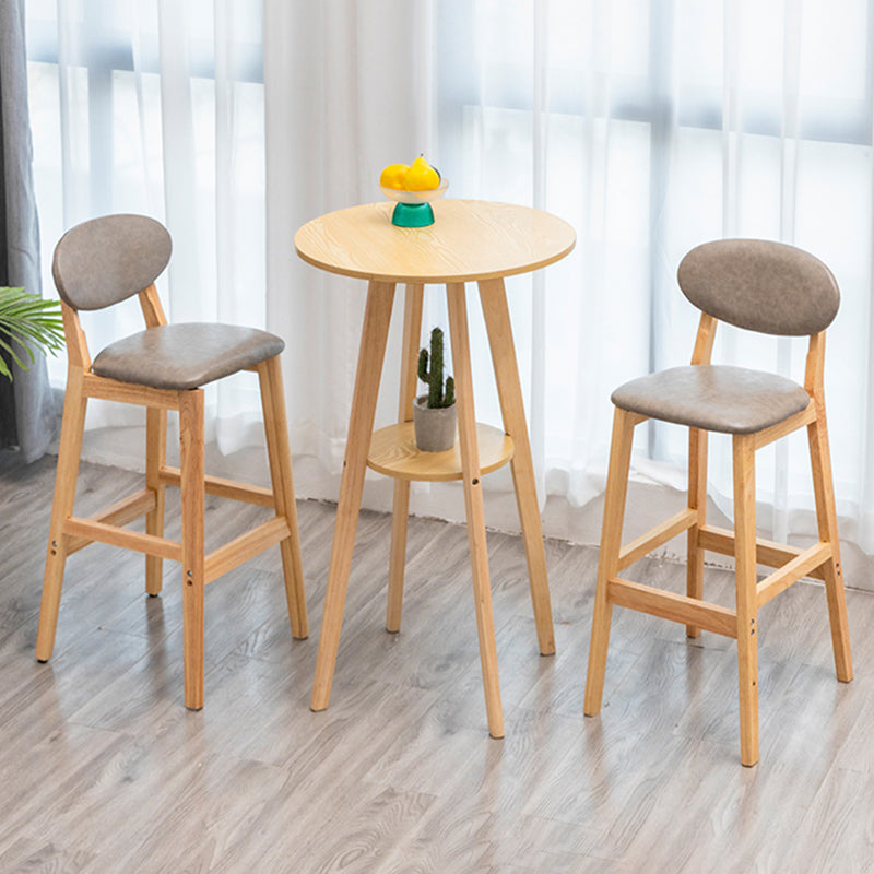 Modern Armless Backrest Counter Stool Wood Living Room Bar Stool with Cushion Clearhalo 'Bar Furniture' 'Bar Stools' 'bar_stools' 'furn' 'furn_bar_stools' 'furniture_bar_stools' 'Kitchen & Dining Furniture' 'kitchen&dining_furn' 'kitchen' 'kitchen_furn' Furniture' 4536521