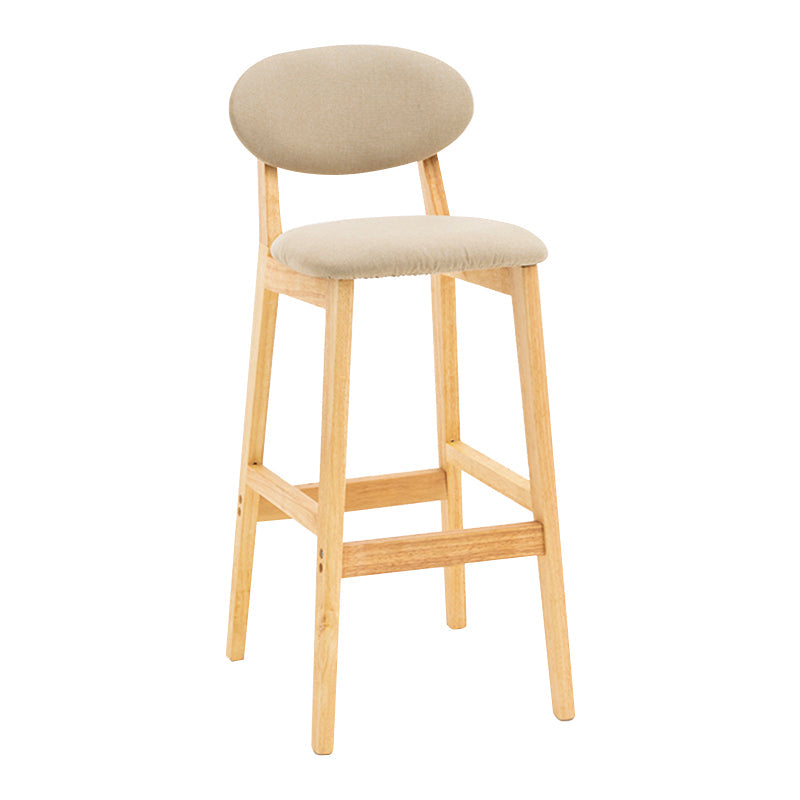Modern Armless Backrest Counter Stool Wood Living Room Bar Stool with Cushion Khaki 1 Piece Clearhalo 'Bar Furniture' 'Bar Stools' 'bar_stools' 'furn' 'furn_bar_stools' 'furniture_bar_stools' 'Kitchen & Dining Furniture' 'kitchen&dining_furn' 'kitchen' 'kitchen_furn' Furniture' 4536522