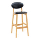 Modern Armless Backrest Counter Stool Wood Living Room Bar Stool with Cushion Black 1 Piece Clearhalo 'Bar Furniture' 'Bar Stools' 'bar_stools' 'furn' 'furn_bar_stools' 'furniture_bar_stools' 'Kitchen & Dining Furniture' 'kitchen&dining_furn' 'kitchen' 'kitchen_furn' Furniture' 4536524