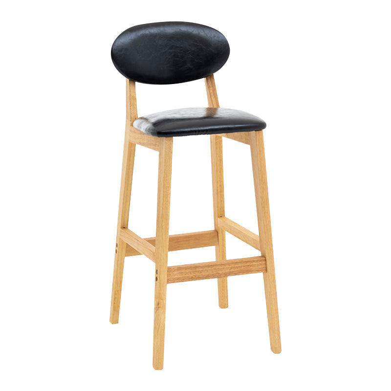 Modern Armless Backrest Counter Stool Wood Living Room Bar Stool with Cushion Black 1 Piece Clearhalo 'Bar Furniture' 'Bar Stools' 'bar_stools' 'furn' 'furn_bar_stools' 'furniture_bar_stools' 'Kitchen & Dining Furniture' 'kitchen&dining_furn' 'kitchen' 'kitchen_furn' Furniture' 4536524