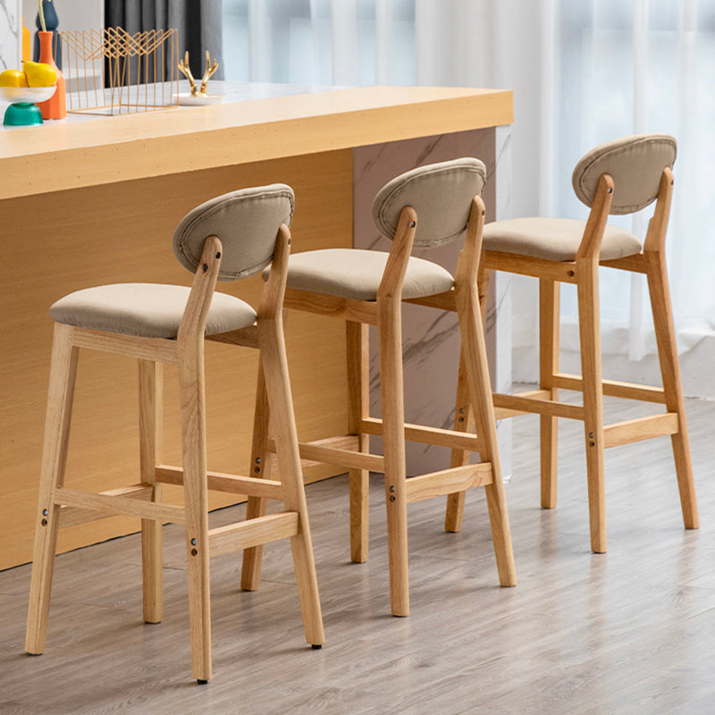 Modern Armless Backrest Counter Stool Wood Living Room Bar Stool with Cushion Clearhalo 'Bar Furniture' 'Bar Stools' 'bar_stools' 'furn' 'furn_bar_stools' 'furniture_bar_stools' 'Kitchen & Dining Furniture' 'kitchen&dining_furn' 'kitchen' 'kitchen_furn' Furniture' 4536526