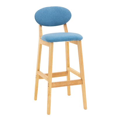 Modern Armless Backrest Counter Stool Wood Living Room Bar Stool with Cushion Blue 1 Piece Clearhalo 'Bar Furniture' 'Bar Stools' 'bar_stools' 'furn' 'furn_bar_stools' 'furniture_bar_stools' 'Kitchen & Dining Furniture' 'kitchen&dining_furn' 'kitchen' 'kitchen_furn' Furniture' 4536528