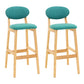 Modern Armless Backrest Counter Stool Wood Living Room Bar Stool with Cushion Mint Green 2 Piece Set Clearhalo 'Bar Furniture' 'Bar Stools' 'bar_stools' 'furn' 'furn_bar_stools' 'furniture_bar_stools' 'Kitchen & Dining Furniture' 'kitchen&dining_furn' 'kitchen' 'kitchen_furn' Furniture' 4536529