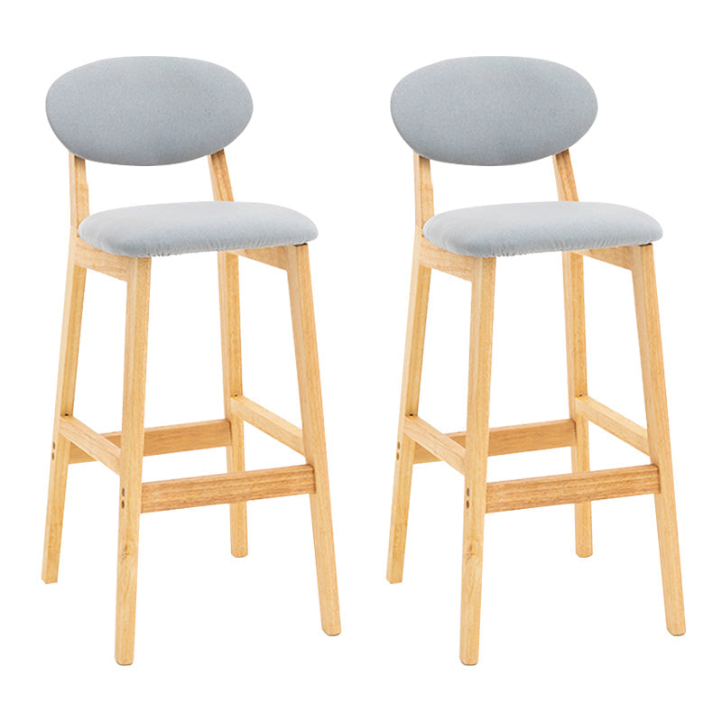Modern Armless Backrest Counter Stool Wood Living Room Bar Stool with Cushion Light Gray 2 Piece Set Clearhalo 'Bar Furniture' 'Bar Stools' 'bar_stools' 'furn' 'furn_bar_stools' 'furniture_bar_stools' 'Kitchen & Dining Furniture' 'kitchen&dining_furn' 'kitchen' 'kitchen_furn' Furniture' 4536530