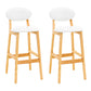 Modern Armless Backrest Counter Stool Wood Living Room Bar Stool with Cushion White 2 Piece Set Clearhalo 'Bar Furniture' 'Bar Stools' 'bar_stools' 'furn' 'furn_bar_stools' 'furniture_bar_stools' 'Kitchen & Dining Furniture' 'kitchen&dining_furn' 'kitchen' 'kitchen_furn' Furniture' 4536531