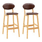 Modern Armless Backrest Counter Stool Wood Living Room Bar Stool with Cushion Brown 2 Piece Set Clearhalo 'Bar Furniture' 'Bar Stools' 'bar_stools' 'furn' 'furn_bar_stools' 'furniture_bar_stools' 'Kitchen & Dining Furniture' 'kitchen&dining_furn' 'kitchen' 'kitchen_furn' Furniture' 4536532