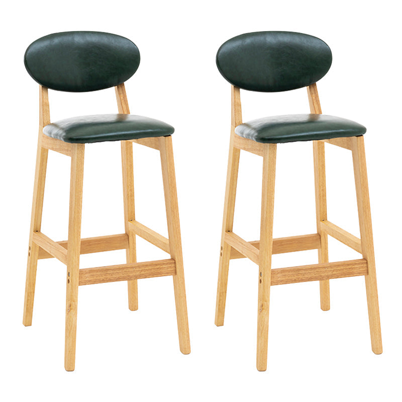 Modern Armless Backrest Counter Stool Wood Living Room Bar Stool with Cushion Blackish Green 2 Piece Set Clearhalo 'Bar Furniture' 'Bar Stools' 'bar_stools' 'furn' 'furn_bar_stools' 'furniture_bar_stools' 'Kitchen & Dining Furniture' 'kitchen&dining_furn' 'kitchen' 'kitchen_furn' Furniture' 4536533