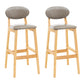 Modern Armless Backrest Counter Stool Wood Living Room Bar Stool with Cushion Grey 2 Piece Set Clearhalo 'Bar Furniture' 'Bar Stools' 'bar_stools' 'furn' 'furn_bar_stools' 'furniture_bar_stools' 'Kitchen & Dining Furniture' 'kitchen&dining_furn' 'kitchen' 'kitchen_furn' Furniture' 4536535
