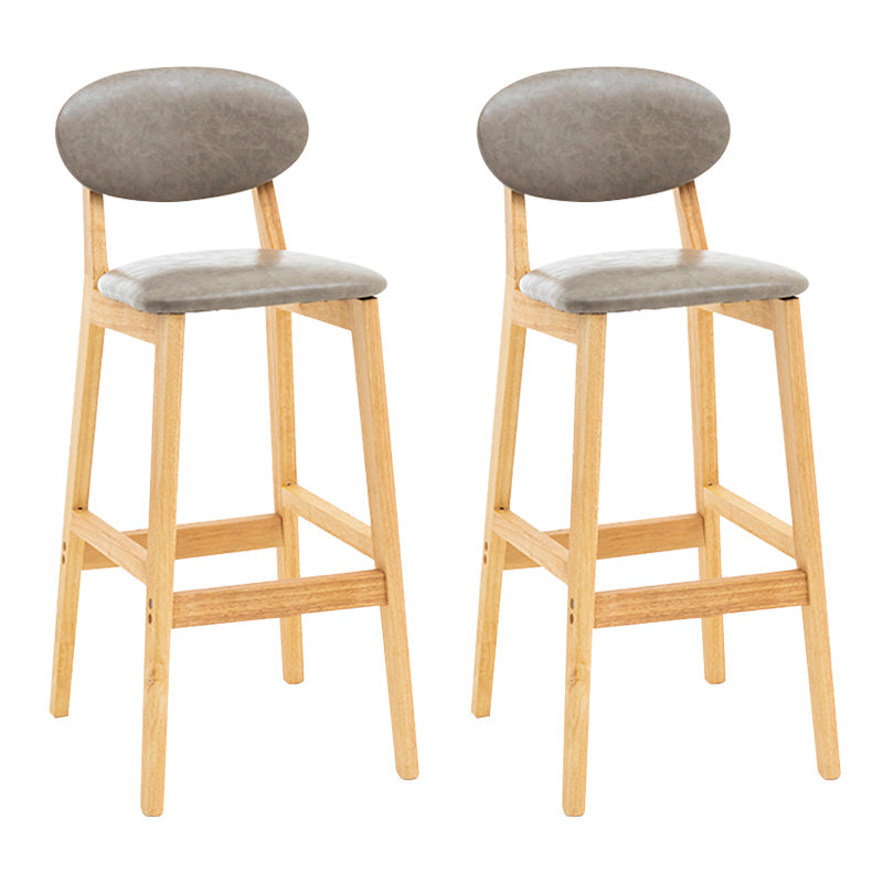 Modern Armless Backrest Counter Stool Wood Living Room Bar Stool with Cushion Grey 2 Piece Set Clearhalo 'Bar Furniture' 'Bar Stools' 'bar_stools' 'furn' 'furn_bar_stools' 'furniture_bar_stools' 'Kitchen & Dining Furniture' 'kitchen&dining_furn' 'kitchen' 'kitchen_furn' Furniture' 4536535