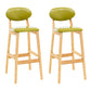 Modern Armless Backrest Counter Stool Wood Living Room Bar Stool with Cushion Light Green 2 Piece Set Clearhalo 'Bar Furniture' 'Bar Stools' 'bar_stools' 'furn' 'furn_bar_stools' 'furniture_bar_stools' 'Kitchen & Dining Furniture' 'kitchen&dining_furn' 'kitchen' 'kitchen_furn' Furniture' 4536537