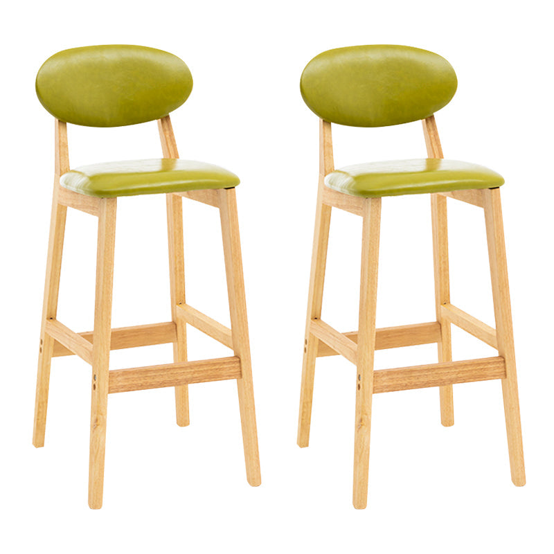 Modern Armless Backrest Counter Stool Wood Living Room Bar Stool with Cushion Light Green 2 Piece Set Clearhalo 'Bar Furniture' 'Bar Stools' 'bar_stools' 'furn' 'furn_bar_stools' 'furniture_bar_stools' 'Kitchen & Dining Furniture' 'kitchen&dining_furn' 'kitchen' 'kitchen_furn' Furniture' 4536537
