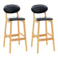 Modern Armless Backrest Counter Stool Wood Living Room Bar Stool with Cushion Black 2 Piece Set Clearhalo 'Bar Furniture' 'Bar Stools' 'bar_stools' 'furn' 'furn_bar_stools' 'furniture_bar_stools' 'Kitchen & Dining Furniture' 'kitchen&dining_furn' 'kitchen' 'kitchen_furn' Furniture' 4536539
