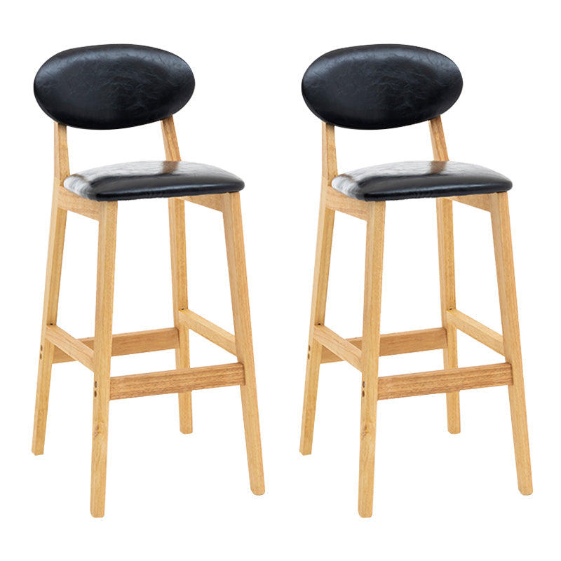 Modern Armless Backrest Counter Stool Wood Living Room Bar Stool with Cushion Black 2 Piece Set Clearhalo 'Bar Furniture' 'Bar Stools' 'bar_stools' 'furn' 'furn_bar_stools' 'furniture_bar_stools' 'Kitchen & Dining Furniture' 'kitchen&dining_furn' 'kitchen' 'kitchen_furn' Furniture' 4536539