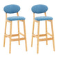 Modern Armless Backrest Counter Stool Wood Living Room Bar Stool with Cushion Blue 2 Piece Set Clearhalo 'Bar Furniture' 'Bar Stools' 'bar_stools' 'furn' 'furn_bar_stools' 'furniture_bar_stools' 'Kitchen & Dining Furniture' 'kitchen&dining_furn' 'kitchen' 'kitchen_furn' Furniture' 4536541