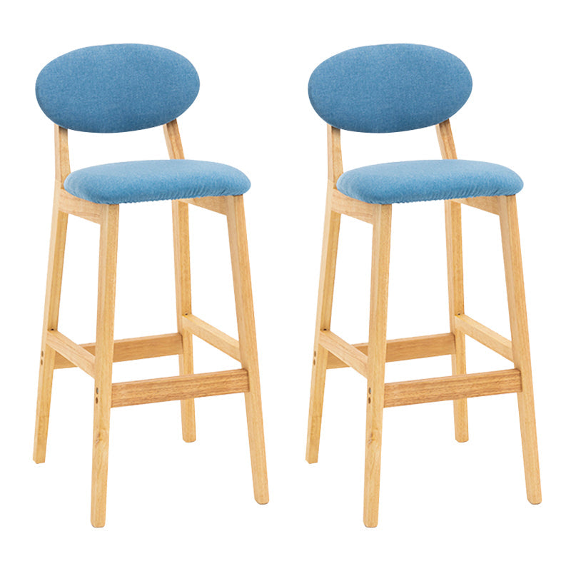 Modern Armless Backrest Counter Stool Wood Living Room Bar Stool with Cushion Blue 2 Piece Set Clearhalo 'Bar Furniture' 'Bar Stools' 'bar_stools' 'furn' 'furn_bar_stools' 'furniture_bar_stools' 'Kitchen & Dining Furniture' 'kitchen&dining_furn' 'kitchen' 'kitchen_furn' Furniture' 4536541