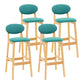 Modern Armless Backrest Counter Stool Wood Living Room Bar Stool with Cushion Mint Green 4 Piece Set Clearhalo 'Bar Furniture' 'Bar Stools' 'bar_stools' 'furn' 'furn_bar_stools' 'furniture_bar_stools' 'Kitchen & Dining Furniture' 'kitchen&dining_furn' 'kitchen' 'kitchen_furn' Furniture' 4536542