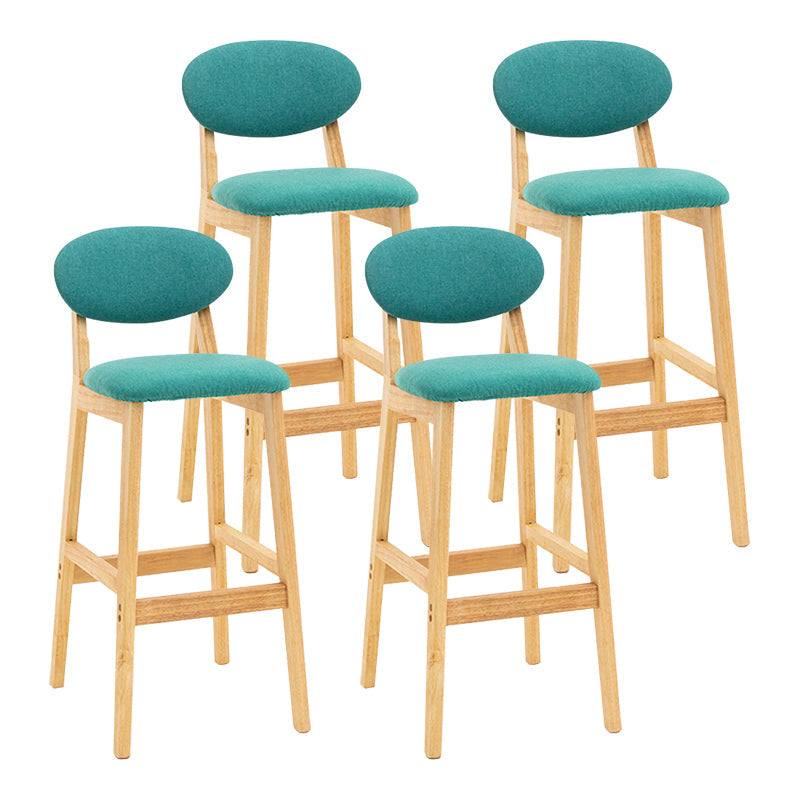 Modern Armless Backrest Counter Stool Wood Living Room Bar Stool with Cushion Mint Green 4 Piece Set Clearhalo 'Bar Furniture' 'Bar Stools' 'bar_stools' 'furn' 'furn_bar_stools' 'furniture_bar_stools' 'Kitchen & Dining Furniture' 'kitchen&dining_furn' 'kitchen' 'kitchen_furn' Furniture' 4536542