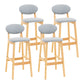 Modern Armless Backrest Counter Stool Wood Living Room Bar Stool with Cushion Light Gray 4 Piece Set Clearhalo 'Bar Furniture' 'Bar Stools' 'bar_stools' 'furn' 'furn_bar_stools' 'furniture_bar_stools' 'Kitchen & Dining Furniture' 'kitchen&dining_furn' 'kitchen' 'kitchen_furn' Furniture' 4536543