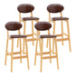 Modern Armless Backrest Counter Stool Wood Living Room Bar Stool with Cushion Brown 4 Piece Set Clearhalo 'Bar Furniture' 'Bar Stools' 'bar_stools' 'furn' 'furn_bar_stools' 'furniture_bar_stools' 'Kitchen & Dining Furniture' 'kitchen&dining_furn' 'kitchen' 'kitchen_furn' Furniture' 4536545