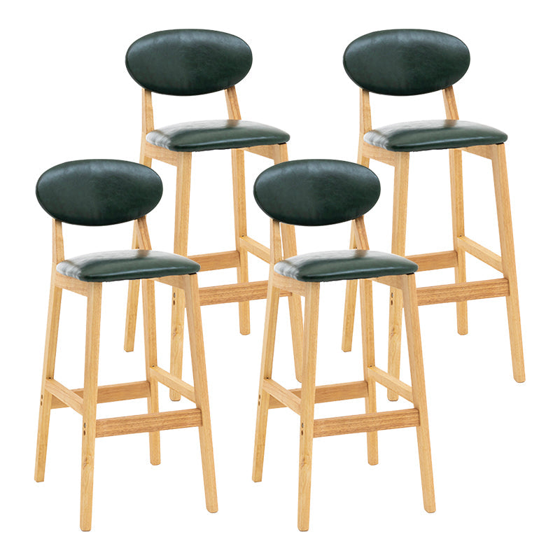 Modern Armless Backrest Counter Stool Wood Living Room Bar Stool with Cushion Blackish Green 4 Piece Set Clearhalo 'Bar Furniture' 'Bar Stools' 'bar_stools' 'furn' 'furn_bar_stools' 'furniture_bar_stools' 'Kitchen & Dining Furniture' 'kitchen&dining_furn' 'kitchen' 'kitchen_furn' Furniture' 4536546