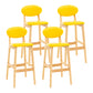 Modern Armless Backrest Counter Stool Wood Living Room Bar Stool with Cushion Yellow 4 Piece Set Clearhalo 'Bar Furniture' 'Bar Stools' 'bar_stools' 'furn' 'furn_bar_stools' 'furniture_bar_stools' 'Kitchen & Dining Furniture' 'kitchen&dining_furn' 'kitchen' 'kitchen_furn' Furniture' 4536547