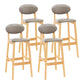 Modern Armless Backrest Counter Stool Wood Living Room Bar Stool with Cushion Grey 4 Piece Set Clearhalo 'Bar Furniture' 'Bar Stools' 'bar_stools' 'furn' 'furn_bar_stools' 'furniture_bar_stools' 'Kitchen & Dining Furniture' 'kitchen&dining_furn' 'kitchen' 'kitchen_furn' Furniture' 4536548