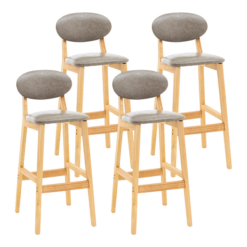 Modern Armless Backrest Counter Stool Wood Living Room Bar Stool with Cushion Grey 4 Piece Set Clearhalo 'Bar Furniture' 'Bar Stools' 'bar_stools' 'furn' 'furn_bar_stools' 'furniture_bar_stools' 'Kitchen & Dining Furniture' 'kitchen&dining_furn' 'kitchen' 'kitchen_furn' Furniture' 4536548