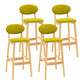 Modern Armless Backrest Counter Stool Wood Living Room Bar Stool with Cushion Fluorescent Green 4 Piece Set Clearhalo 'Bar Furniture' 'Bar Stools' 'bar_stools' 'furn' 'furn_bar_stools' 'furniture_bar_stools' 'Kitchen & Dining Furniture' 'kitchen&dining_furn' 'kitchen' 'kitchen_furn' Furniture' 4536549