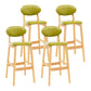 Modern Armless Backrest Counter Stool Wood Living Room Bar Stool with Cushion Light Green 4 Piece Set Clearhalo 'Bar Furniture' 'Bar Stools' 'bar_stools' 'furn' 'furn_bar_stools' 'furniture_bar_stools' 'Kitchen & Dining Furniture' 'kitchen&dining_furn' 'kitchen' 'kitchen_furn' Furniture' 4536550