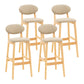 Modern Armless Backrest Counter Stool Wood Living Room Bar Stool with Cushion Khaki 4 Piece Set Clearhalo 'Bar Furniture' 'Bar Stools' 'bar_stools' 'furn' 'furn_bar_stools' 'furniture_bar_stools' 'Kitchen & Dining Furniture' 'kitchen&dining_furn' 'kitchen' 'kitchen_furn' Furniture' 4536551