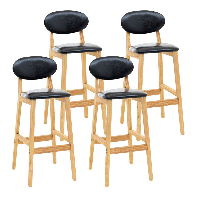Modern Armless Backrest Counter Stool Wood Living Room Bar Stool with Cushion Black 4 Piece Set Clearhalo 'Bar Furniture' 'Bar Stools' 'bar_stools' 'furn' 'furn_bar_stools' 'furniture_bar_stools' 'Kitchen & Dining Furniture' 'kitchen&dining_furn' 'kitchen' 'kitchen_furn' Furniture' 4536552