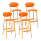 Modern Armless Backrest Counter Stool Wood Living Room Bar Stool with Cushion Orange 4 Piece Set Clearhalo 'Bar Furniture' 'Bar Stools' 'bar_stools' 'furn' 'furn_bar_stools' 'furniture_bar_stools' 'Kitchen & Dining Furniture' 'kitchen&dining_furn' 'kitchen' 'kitchen_furn' Furniture' 4536553