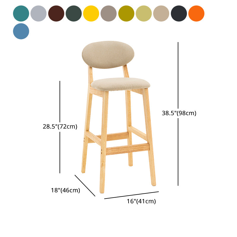 Modern Armless Backrest Counter Stool Wood Living Room Bar Stool with Cushion Clearhalo 'Bar Furniture' 'Bar Stools' 'bar_stools' 'furn' 'furn_bar_stools' 'furniture_bar_stools' 'Kitchen & Dining Furniture' 'kitchen&dining_furn' 'kitchen' 'kitchen_furn' Furniture' 4536555