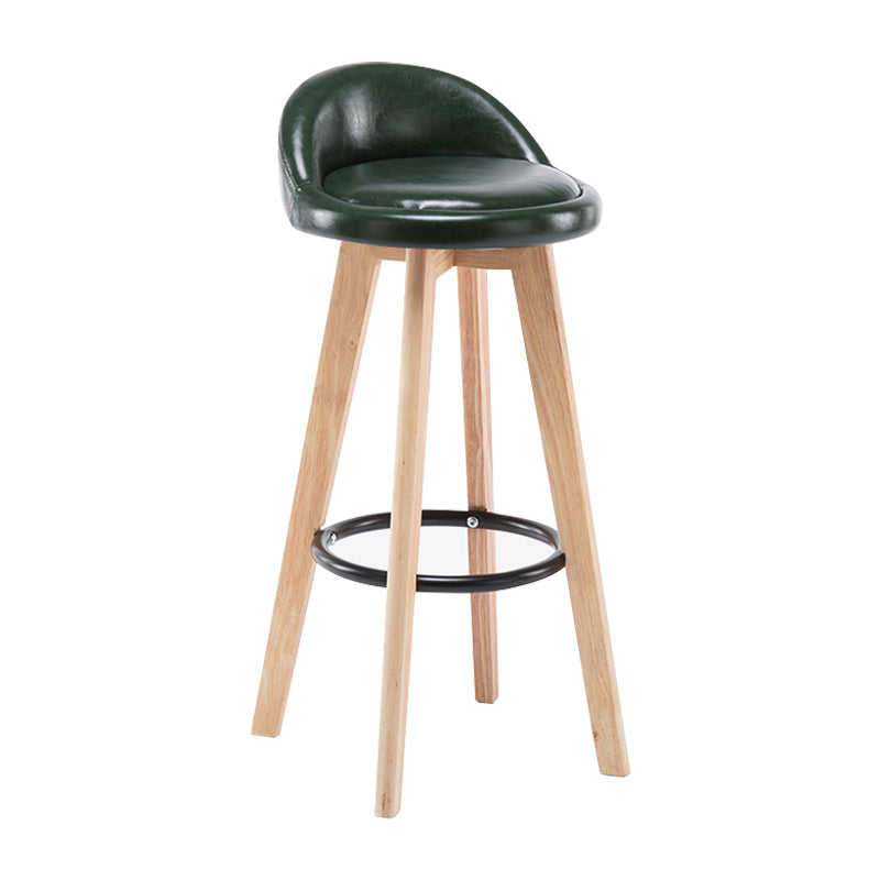 Modern Armless Backrest Counter Stool Wood Bedroom Bar Stool with Cushion and Pedal Blackish Green 1 Piece Clearhalo 'Bar Furniture' 'Bar Stools' 'bar_stools' 'furn' 'furn_bar_stools' 'furniture_bar_stools' 'Kitchen & Dining Furniture' 'kitchen&dining_furn' 'kitchen' 'kitchen_furn' Furniture' 4536565
