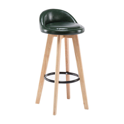 Modern Armless Backrest Counter Stool Wood Bedroom Bar Stool with Cushion and Pedal Blackish Green 1 Piece Clearhalo 'Bar Furniture' 'Bar Stools' 'bar_stools' 'furn' 'furn_bar_stools' 'furniture_bar_stools' 'Kitchen & Dining Furniture' 'kitchen&dining_furn' 'kitchen' 'kitchen_furn' Furniture' 4536565