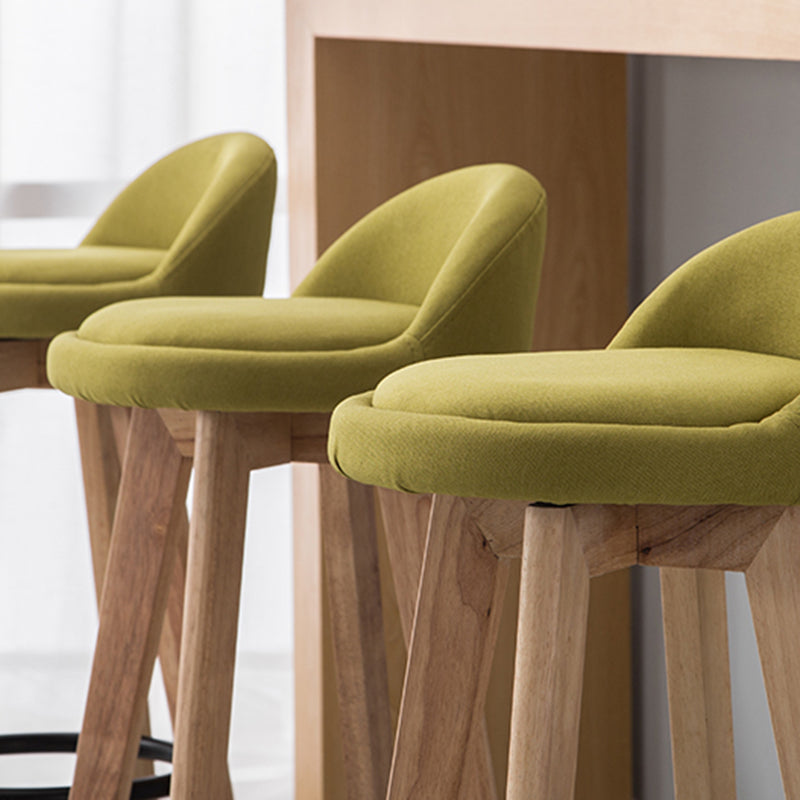 Modern Armless Backrest Counter Stool Wood Bedroom Bar Stool with Cushion and Pedal Clearhalo 'Bar Furniture' 'Bar Stools' 'bar_stools' 'furn' 'furn_bar_stools' 'furniture_bar_stools' 'Kitchen & Dining Furniture' 'kitchen&dining_furn' 'kitchen' 'kitchen_furn' Furniture' 4536566