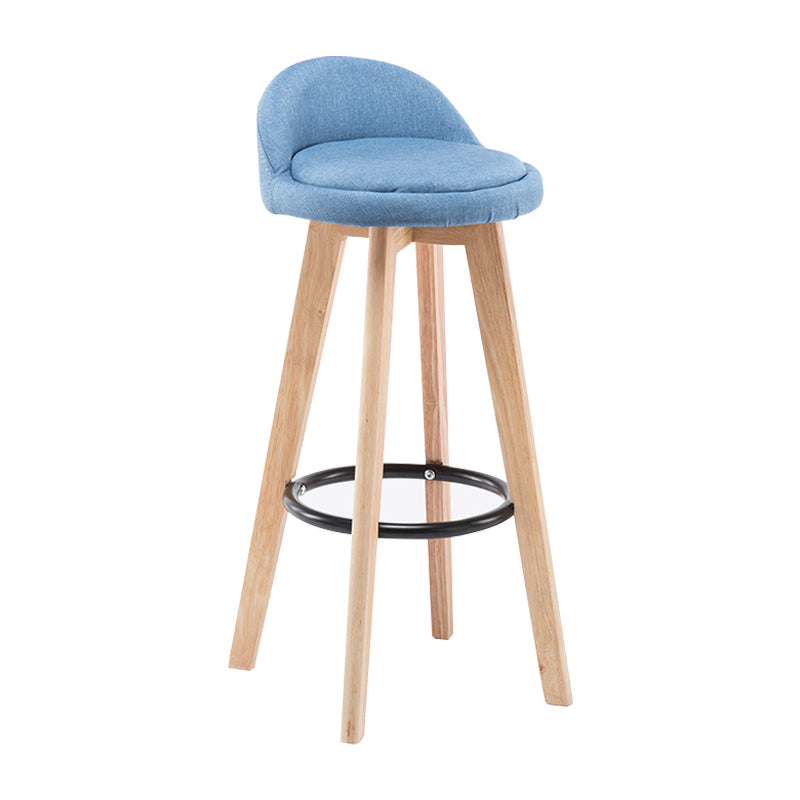 Modern Armless Backrest Counter Stool Wood Bedroom Bar Stool with Cushion and Pedal Sky Blue 1 Piece Clearhalo 'Bar Furniture' 'Bar Stools' 'bar_stools' 'furn' 'furn_bar_stools' 'furniture_bar_stools' 'Kitchen & Dining Furniture' 'kitchen&dining_furn' 'kitchen' 'kitchen_furn' Furniture' 4536567