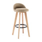 Modern Armless Backrest Counter Stool Wood Bedroom Bar Stool with Cushion and Pedal Khaki 1 Piece Clearhalo 'Bar Furniture' 'Bar Stools' 'bar_stools' 'furn' 'furn_bar_stools' 'furniture_bar_stools' 'Kitchen & Dining Furniture' 'kitchen&dining_furn' 'kitchen' 'kitchen_furn' Furniture' 4536569