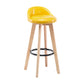 Modern Armless Backrest Counter Stool Wood Bedroom Bar Stool with Cushion and Pedal Yellow 1 Piece Clearhalo 'Bar Furniture' 'Bar Stools' 'bar_stools' 'furn' 'furn_bar_stools' 'furniture_bar_stools' 'Kitchen & Dining Furniture' 'kitchen&dining_furn' 'kitchen' 'kitchen_furn' Furniture' 4536574