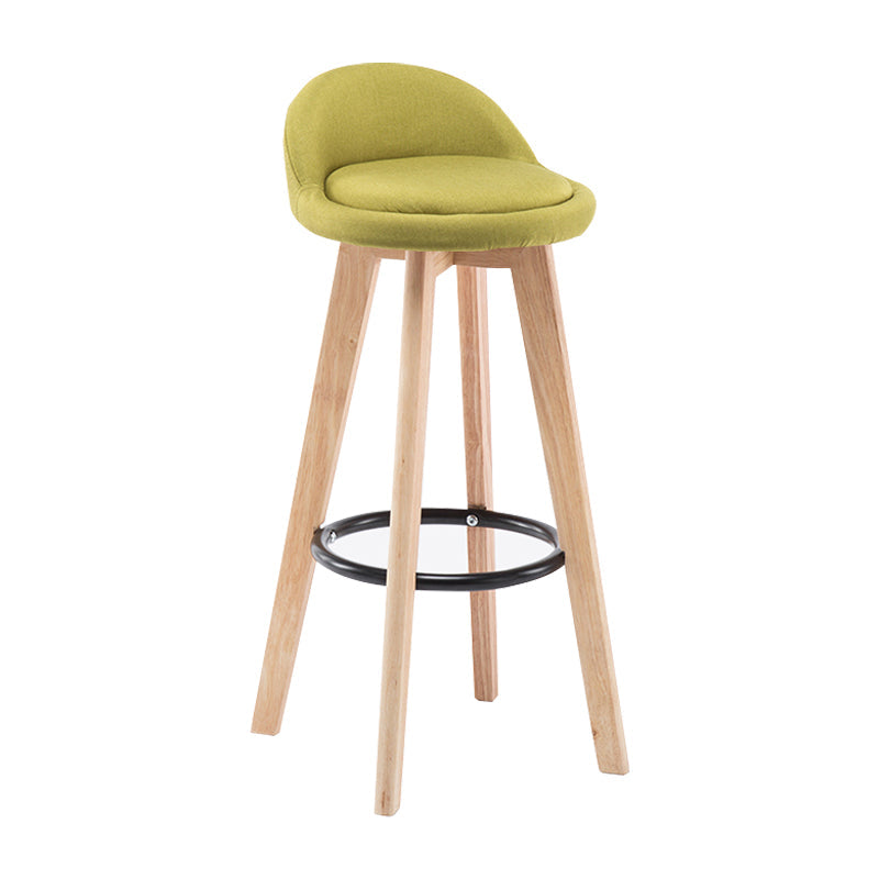 Modern Armless Backrest Counter Stool Wood Bedroom Bar Stool with Cushion and Pedal Green 1 Piece Clearhalo 'Bar Furniture' 'Bar Stools' 'bar_stools' 'furn' 'furn_bar_stools' 'furniture_bar_stools' 'Kitchen & Dining Furniture' 'kitchen&dining_furn' 'kitchen' 'kitchen_furn' Furniture' 4536575