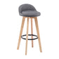 Modern Armless Backrest Counter Stool Wood Bedroom Bar Stool with Cushion and Pedal Grey 1 Piece Clearhalo 'Bar Furniture' 'Bar Stools' 'bar_stools' 'furn' 'furn_bar_stools' 'furniture_bar_stools' 'Kitchen & Dining Furniture' 'kitchen&dining_furn' 'kitchen' 'kitchen_furn' Furniture' 4536578