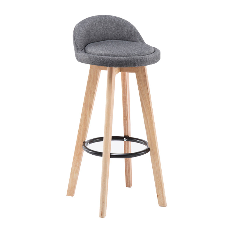 Modern Armless Backrest Counter Stool Wood Bedroom Bar Stool with Cushion and Pedal Grey 1 Piece Clearhalo 'Bar Furniture' 'Bar Stools' 'bar_stools' 'furn' 'furn_bar_stools' 'furniture_bar_stools' 'Kitchen & Dining Furniture' 'kitchen&dining_furn' 'kitchen' 'kitchen_furn' Furniture' 4536578