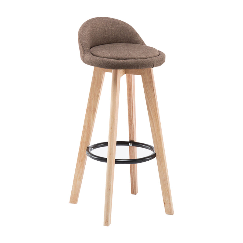 Modern Armless Backrest Counter Stool Wood Bedroom Bar Stool with Cushion and Pedal Coffee 1 Piece Clearhalo 'Bar Furniture' 'Bar Stools' 'bar_stools' 'furn' 'furn_bar_stools' 'furniture_bar_stools' 'Kitchen & Dining Furniture' 'kitchen&dining_furn' 'kitchen' 'kitchen_furn' Furniture' 4536579