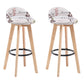 Modern Armless Backrest Counter Stool Wood Bedroom Bar Stool with Cushion and Pedal White-Gray 2 Piece Set Clearhalo 'Bar Furniture' 'Bar Stools' 'bar_stools' 'furn' 'furn_bar_stools' 'furniture_bar_stools' 'Kitchen & Dining Furniture' 'kitchen&dining_furn' 'kitchen' 'kitchen_furn' Furniture' 4536582