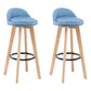 Modern Armless Backrest Counter Stool Wood Bedroom Bar Stool with Cushion and Pedal Sky Blue 2 Piece Set Clearhalo 'Bar Furniture' 'Bar Stools' 'bar_stools' 'furn' 'furn_bar_stools' 'furniture_bar_stools' 'Kitchen & Dining Furniture' 'kitchen&dining_furn' 'kitchen' 'kitchen_furn' Furniture' 4536586