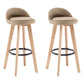Modern Armless Backrest Counter Stool Wood Bedroom Bar Stool with Cushion and Pedal Khaki 2 Piece Set Clearhalo 'Bar Furniture' 'Bar Stools' 'bar_stools' 'furn' 'furn_bar_stools' 'furniture_bar_stools' 'Kitchen & Dining Furniture' 'kitchen&dining_furn' 'kitchen' 'kitchen_furn' Furniture' 4536587