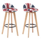 Modern Armless Backrest Counter Stool Wood Bedroom Bar Stool with Cushion and Pedal Red-Blue 2 Piece Set Clearhalo 'Bar Furniture' 'Bar Stools' 'bar_stools' 'furn' 'furn_bar_stools' 'furniture_bar_stools' 'Kitchen & Dining Furniture' 'kitchen&dining_furn' 'kitchen' 'kitchen_furn' Furniture' 4536588