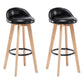 Modern Armless Backrest Counter Stool Wood Bedroom Bar Stool with Cushion and Pedal Black 2 Piece Set Clearhalo 'Bar Furniture' 'Bar Stools' 'bar_stools' 'furn' 'furn_bar_stools' 'furniture_bar_stools' 'Kitchen & Dining Furniture' 'kitchen&dining_furn' 'kitchen' 'kitchen_furn' Furniture' 4536590