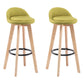 Modern Armless Backrest Counter Stool Wood Bedroom Bar Stool with Cushion and Pedal Green 2 Piece Set Clearhalo 'Bar Furniture' 'Bar Stools' 'bar_stools' 'furn' 'furn_bar_stools' 'furniture_bar_stools' 'Kitchen & Dining Furniture' 'kitchen&dining_furn' 'kitchen' 'kitchen_furn' Furniture' 4536592